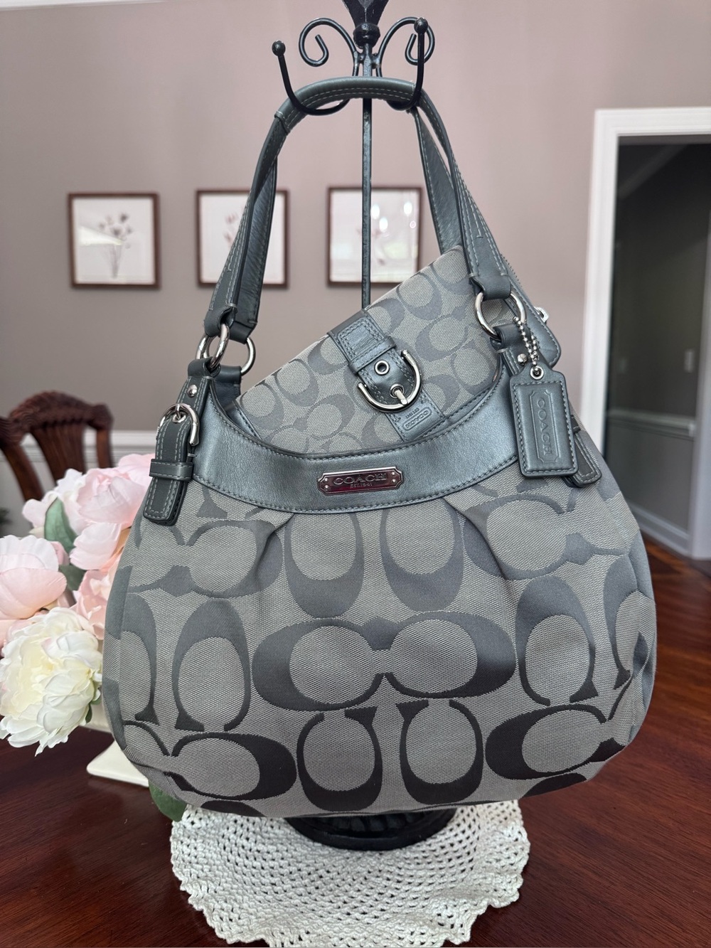 Vintage Coach Ashley Signature Satchel Bag F15445 & Matching Buckle Wallet Set